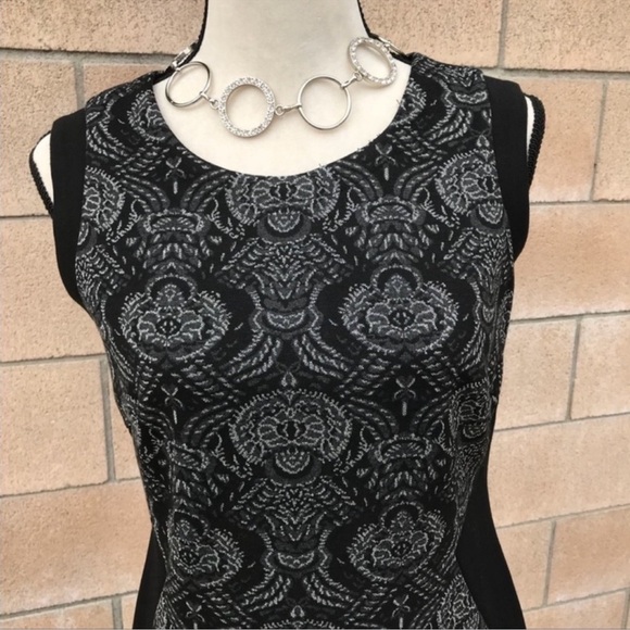 GRACE ELEMENTS BLACK BAROQUE SHEATH DRESS SIZE 8 NWT - Picture 7 of 8